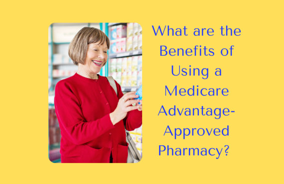 Senior looking at a bottle at a her approved medicare advanthage plan's pharmacy,
